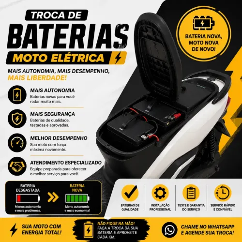 Bateria para moto elétrica bike elétrica a domicílio