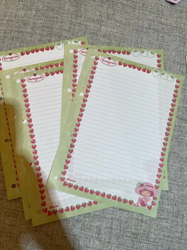 Folhas de fichário moranguinho vintage