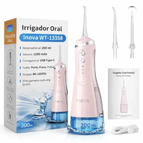 Irrigador Oral Portátil Inova WT-13358 (Limpeza Profunda e Eficiente)