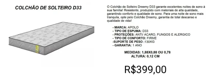 COLCHAO DE SOLTEIRO A PRONTA ENTREGA
