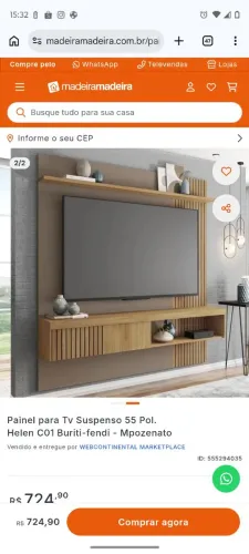 Rack suspenso com painel