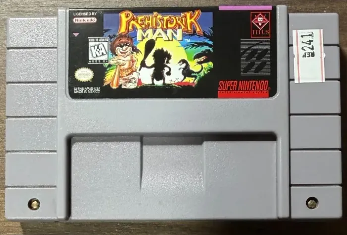 Prehistorik Man Original SNES Super Nintendo Relabel Frontal 241