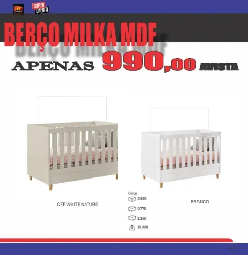 BERÇO MILKA EM MDF