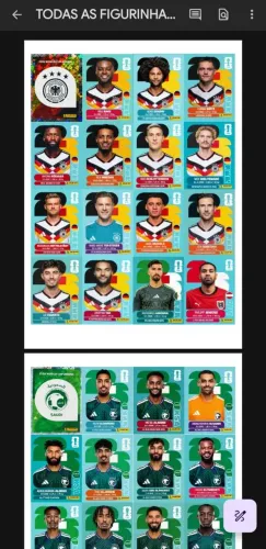 PDF das figurinhas da copa do mundo