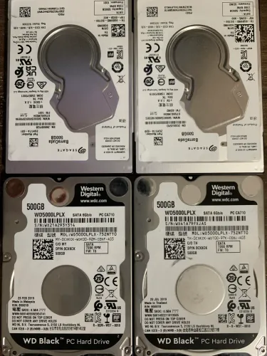Kit 4 HDs 500Gb Western Digital SEAGATE Barracuda testados notebook PlayStation Xbox