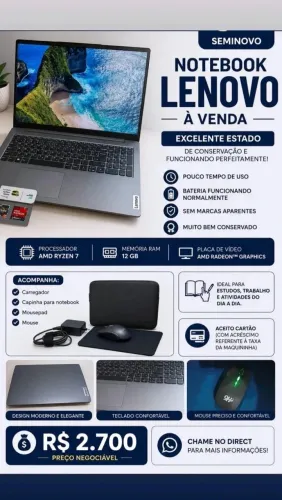 Notebook LeNovo AMD RYZEN 7 5700 U