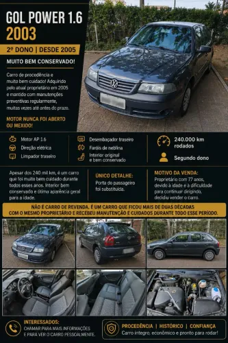 Volkswagen Gol Geração III Power 1.6 MI 8V Gasolina Mec. 4P 2003