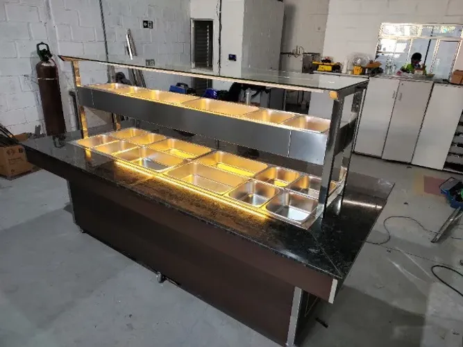 Buffet self service inox 12 GNS aquecido 