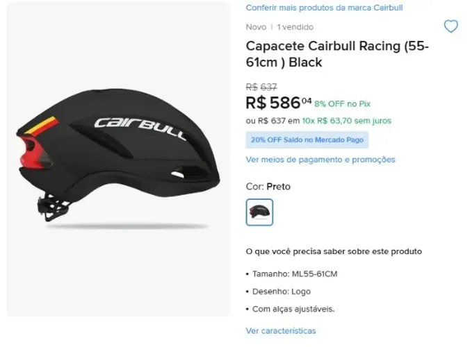 Capacete Cairbull ciclismo (SEMINOVO)
