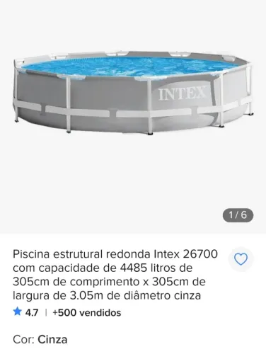 Piscina INTEX seminova com bomba 3 metros