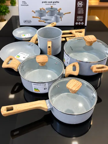 Jogo de Panelas Cerâmica Antiaderente - Completo e Lindo para sua Cozinha