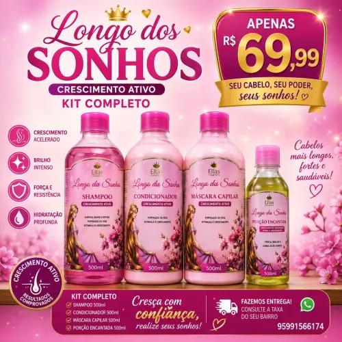 Shampoo+condicionador+máscara+óleo milagroso