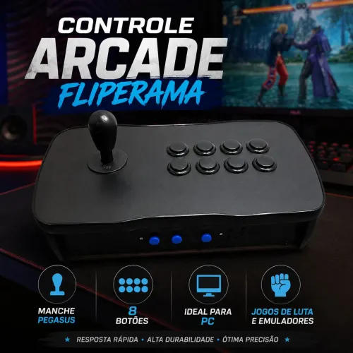 Controle Arcade Fliperama PC Placa zero delay manche pegasus