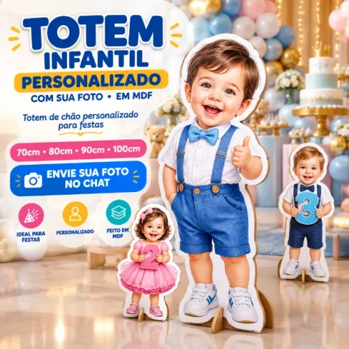 Display De Chão Personalizado Com Foto em MDF Totem Decoração Festa Aniversário