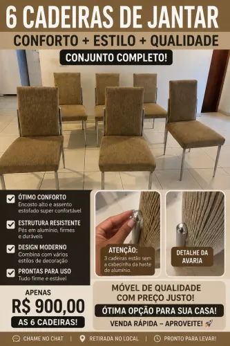 6 cadeiras de jantar: conforto+ qualidade + estilo