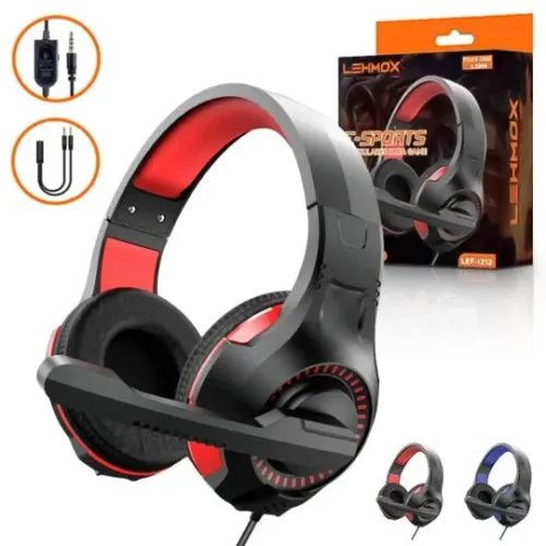 Fone Headset Gamer Com Microfone P3 Xbox/PS4/PC 3.5mm + Adaptador P2 Lehmox.