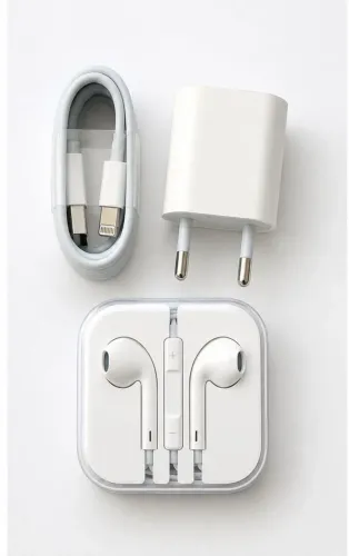 KIT IPHONE CARREGADOR + FONE DE OUVIDO 