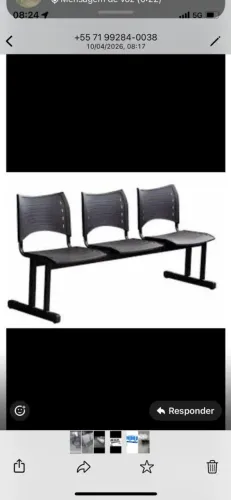 LONGARINA EM PVC COM PES EM ACO P RECEPCAO SO NOVAS *