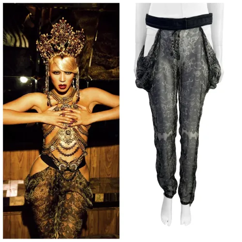 Raríssima Calça Roberto Cavalli F/W 2011 de Seda Estampada Animal Print Usada por Beyoncé