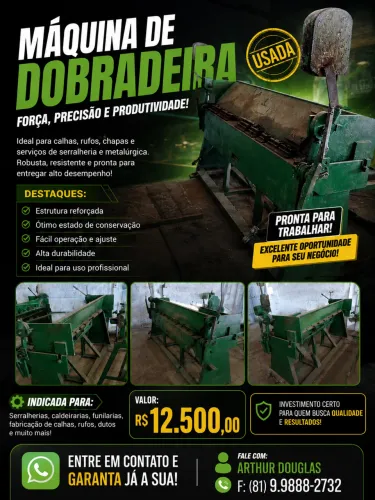 OPORTUNIDADE! DOBRADEIRA DE CHAPAS USADA