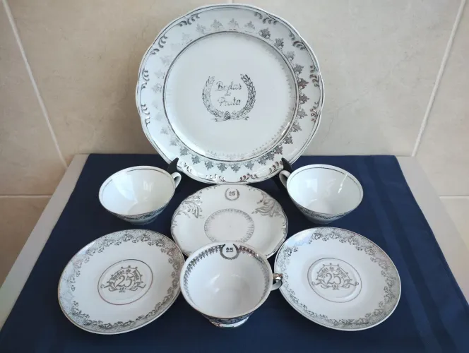 Kit bodas de prata em porcelana