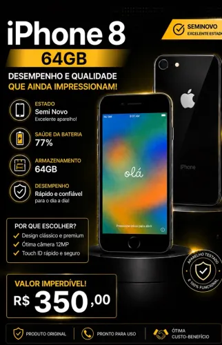 VENDO IPHONE 8 - IMPECÁVEL