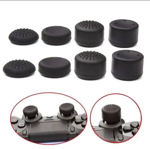 1 Par Control Freak Borrachinhas Silicone Capa Joystick Pretos Macios Sony Play Ps5 Xbox 3
