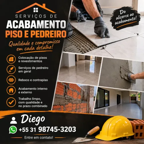 Serviço de acabamento e Pedreiro