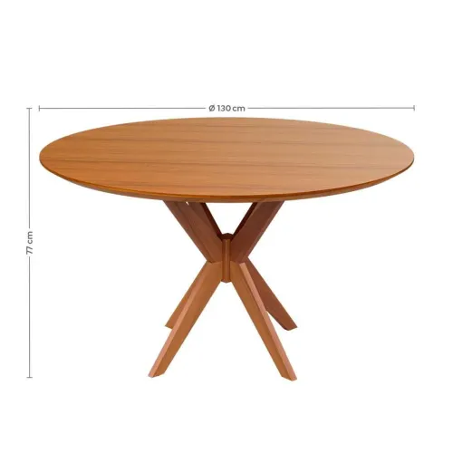Mesa de Jantar Vitória com 4 Cadeiras Vitória Linho Off White 130cm