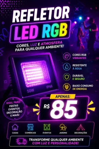 Refletor de LED Luz Negra 50W