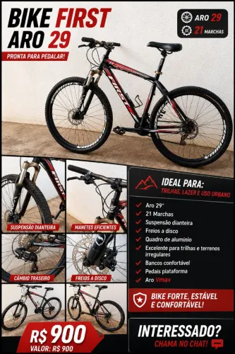 ? Bicicleta First TRX Aro 29 - 24 Marchas - Freio a Disco