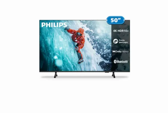 TV 50 Polegadas Philips Android 4k, Nova e Lacrada, Comando de Voz, Bluetooh,Tela Infinita