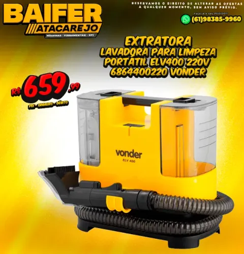Extratora Lavadora Para Limpeza Portátil ELV400 220v Vonder