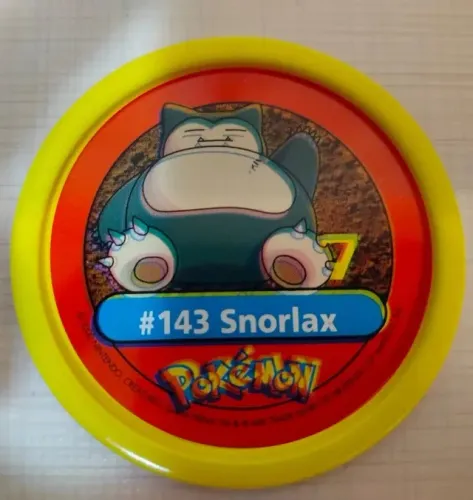 Tazos Estrela Pokémon Pokemetal #143 Snorlax