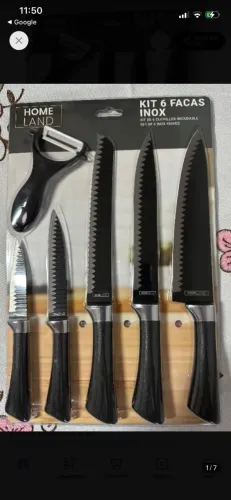 Kit 6 Peças Facas Antiaderente | pague somente na entrega