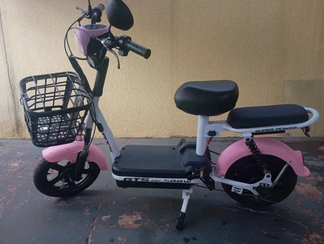 Bicicleta Elétrica Rosa GTS Pro 500W - R$ 3.200,00