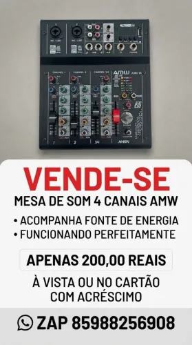 MESA DE SOM 4 CANAIS
