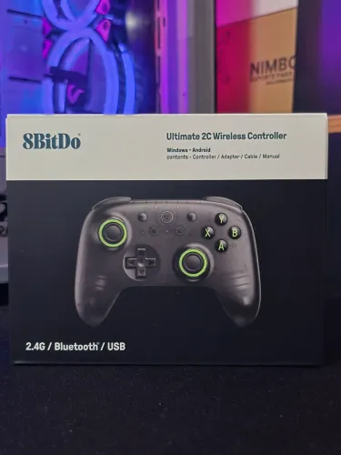 8BitDo Ultimate 2C Transparent Black - Hall Effect - PC e Android - Lacrado