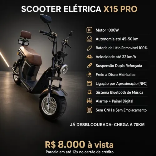 Scooter Elétrica X15 Pro - Pronta pra rodar!