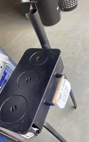 fogão a lenha de alumínio batido