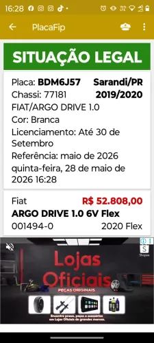 Fiat Argo Drive 1.0 6V Flex 2020