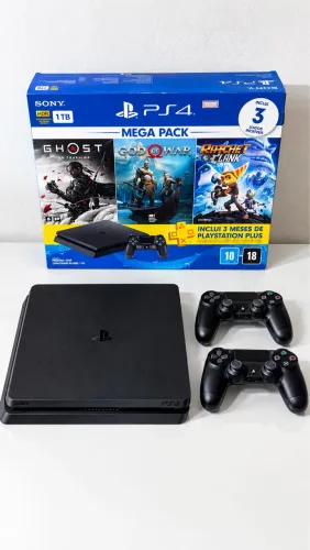PS4 1TB (2 controles + jogos)