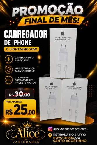 Carregador de iPhone C lightning