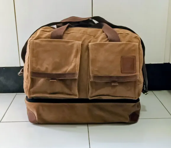 Bolsa lona reforçada Massey Ferguson/consórcio nacional, grande e resistente. 