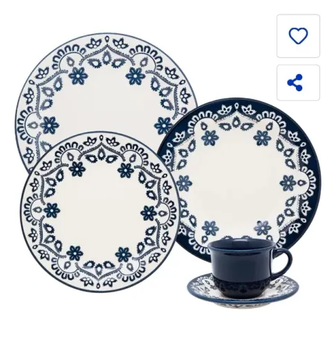 Aparelho de jantar OXFORD (2 XÍCARAS LASCADAS)