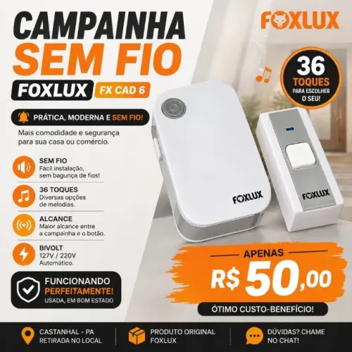 Campainha Sem Fio Foxlux