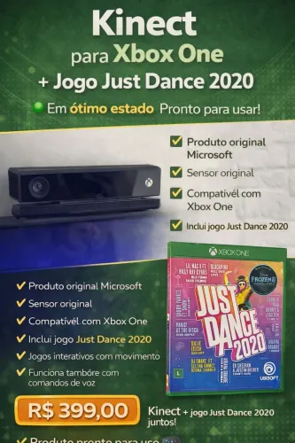 Kinect para Xbox One + Jogo Just Dance 2020