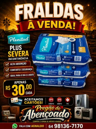 Fralda Plenitude Adulto com 24 fraldas
