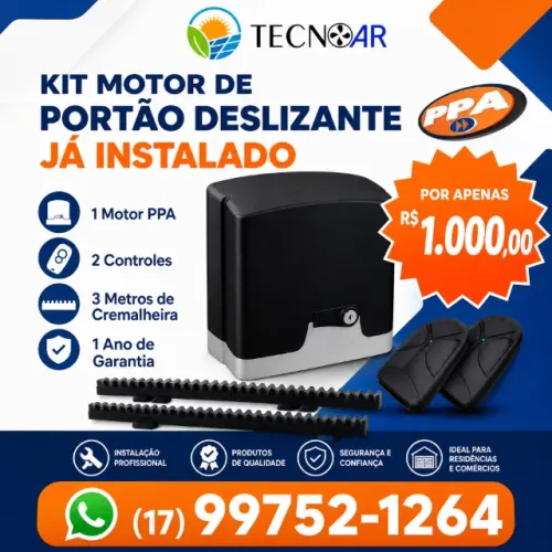 motor para portão de correr marca ppa já instalado em até 12x