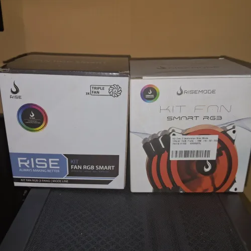 Kit com 6 Ventoinhas Rise Mode Smart, 120mm, RGB, Preto